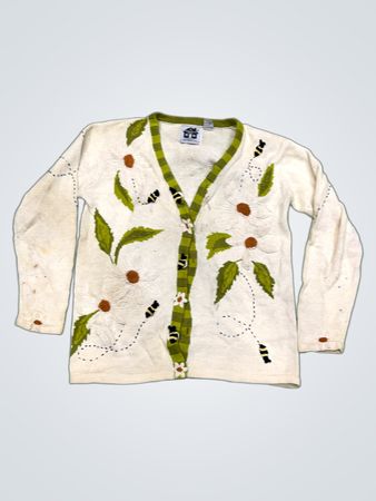 Storybook Pals Bestickte Biene- und Gänseblümchen-Strickjacke