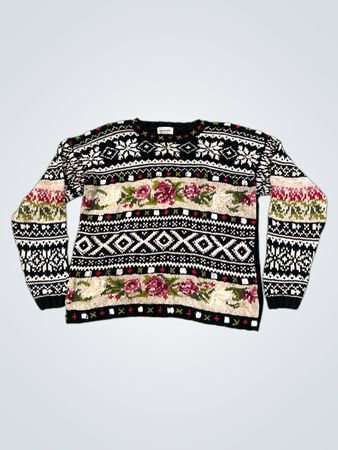 Newport News Damenpullover mit Blumen- und geometrischem Muster