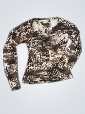 Graphic Print Long Sleeve Top