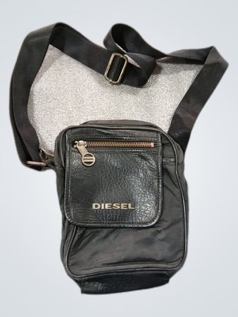 Diesel Black Leather Sling Bag