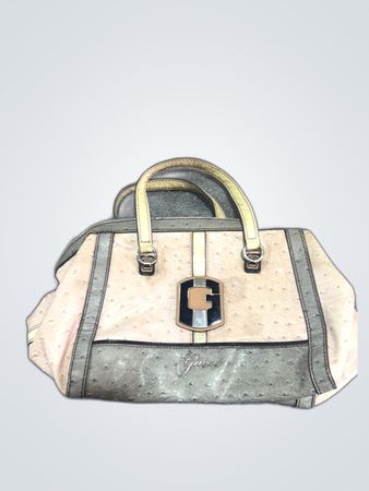 Pink Ostrich Grain Tote Bag