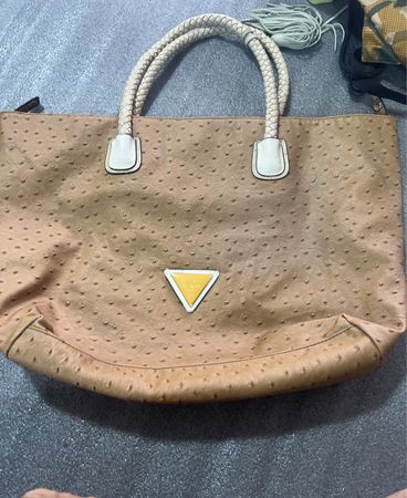 Guess Ostrich Embossed Tote Handbag