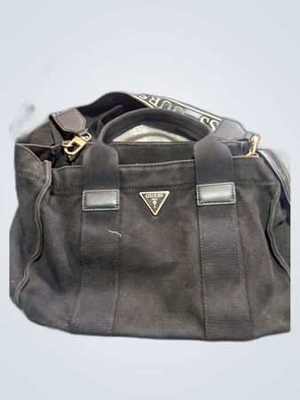 Guess Black Canvas Tote Bag