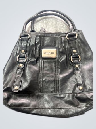 Guess Black Leather Tote Handbag