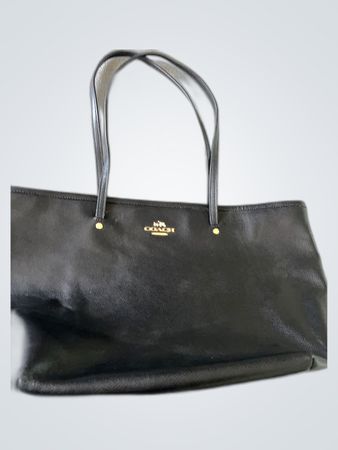Coach Black Leather Tote Bag