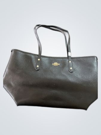 Coach Black Leather Tote Bag