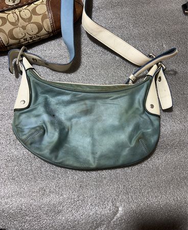 Teal Leather Shoulder Bag
