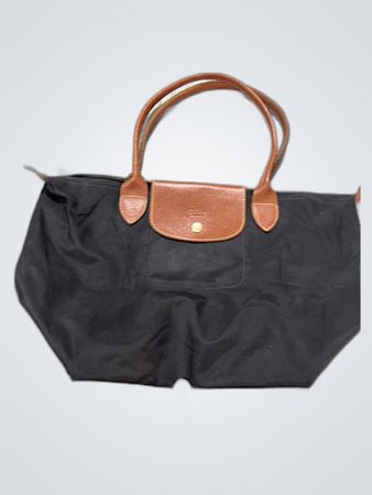 Longchamp Black Nylon Tote Handbag