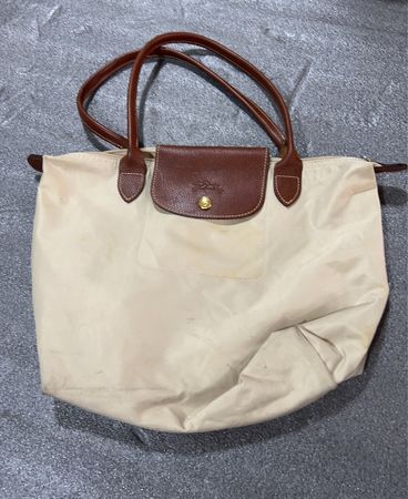 Longchamp Beige Nylon Tote Handbag