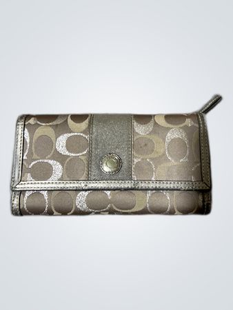 Coach Brown Pebbled Leather Small Handbag Wallet
