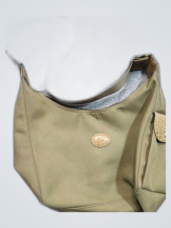 Longchamp Khaki Nylon Tote Handbag