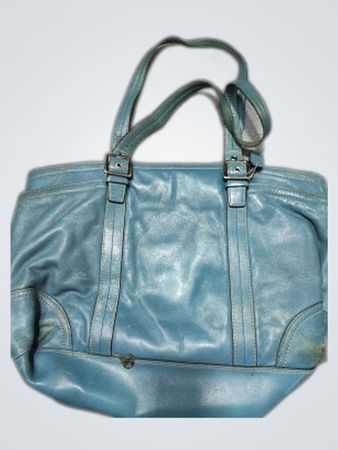 Coach Teal Leather Tote Handbag