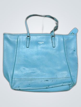Coach Teal Leather Tote Bag