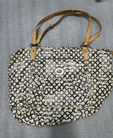Coach Signature Pattern Tote Handbag