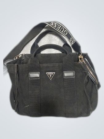 Guess Black Canvas Tote Bag