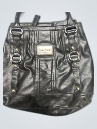GUESS Black Leather Tote Handbag