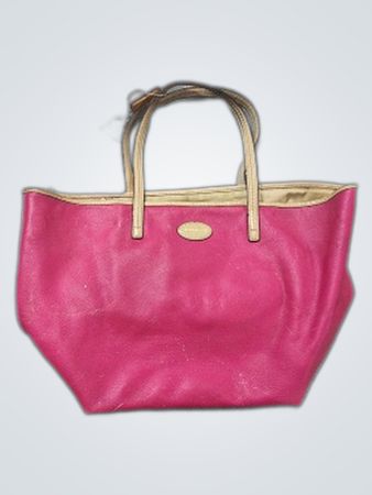 Pink Leather Tote Bag