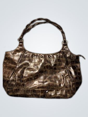 Brown Crocodile Pattern Handbag