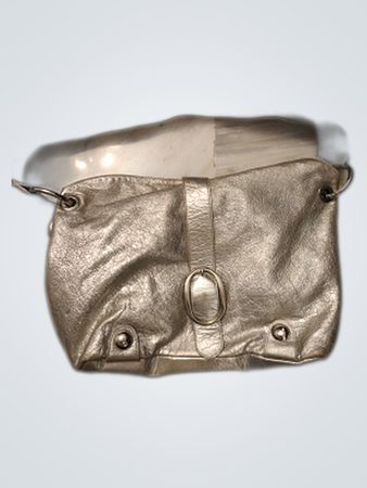 Silver Leather Shoulder Bag