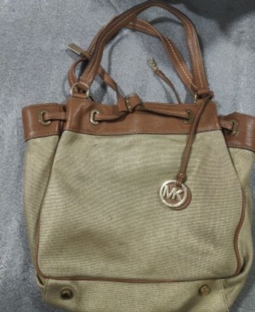Michael Kors Beige Canvas Tote Bag