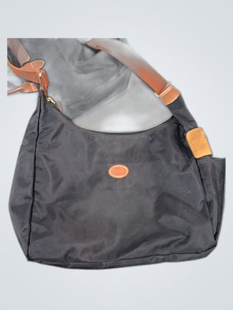 Black Handbag with Brown Strap