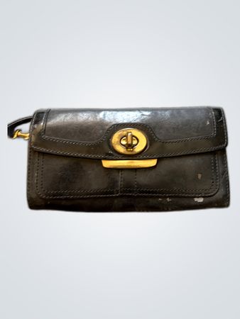 Black Leather Wristlet
