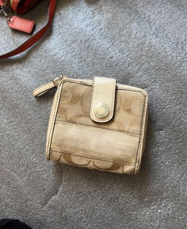 Coach Beige Canvas Small Wallet
