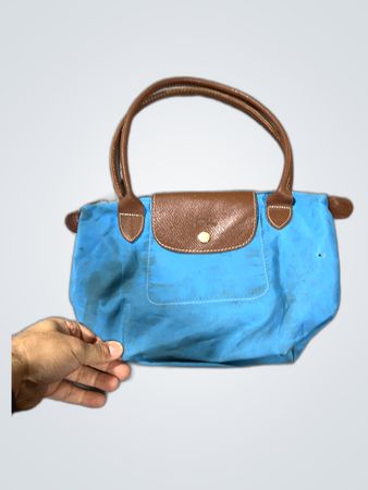 Longchamp Le Pliage Blue Canvas Shoulder Bag