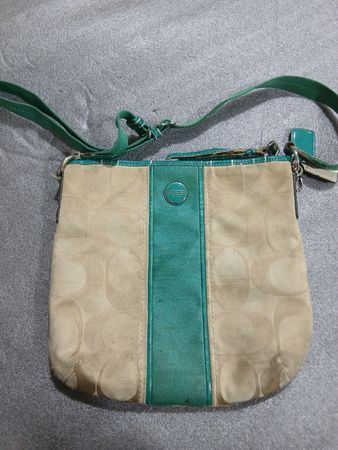 Coach Beige Signature Small Handbag