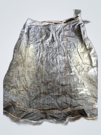 Unbranded Denim Frill Hem Midi Skirt