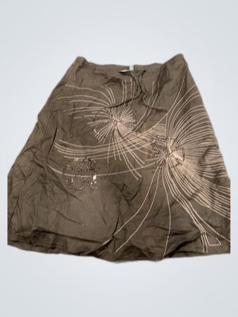 MGXX Brown Embroidered Mini Skirt