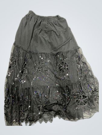 Gray Sequined Skirt