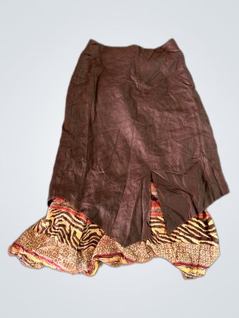 Armand Thiéry Affinités Brown Patterned Midi Skirt
