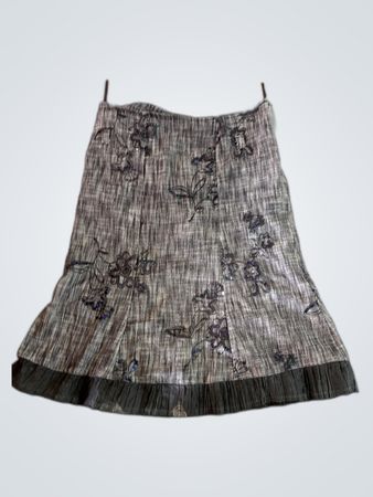 Gray Floral Skirt