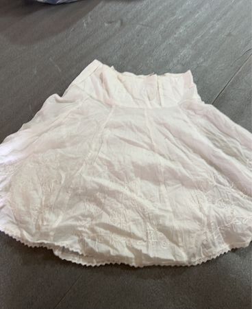 Unbranded White Embroidered Mini Skirt