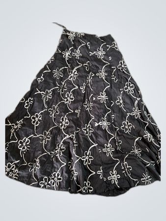 Per Una Black Floral Embroidered Skirt