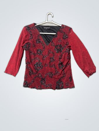 Red Floral Blouse
