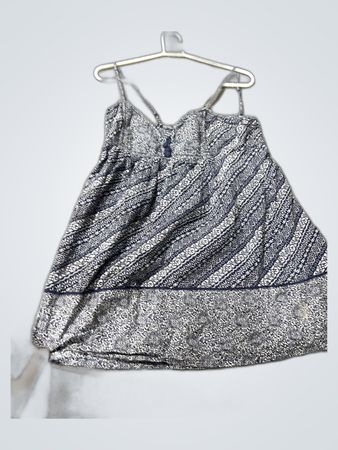 Gray and White Patterned Tank Top