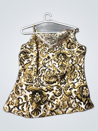 Blouse with Gold and Black Pattern
