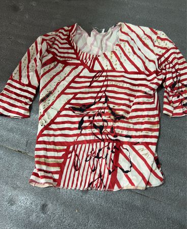 Blouse with Red and White Stripes