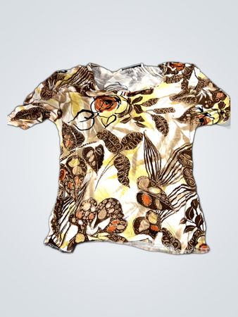 Christine Laure Floral Print Short Sleeve Top