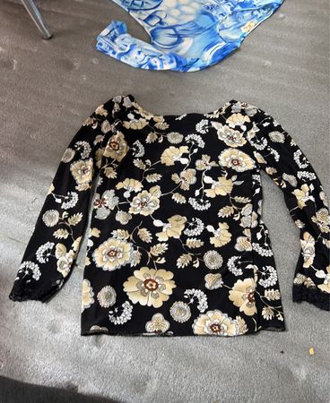 Chico's Floral Print Long Sleeve Blouse