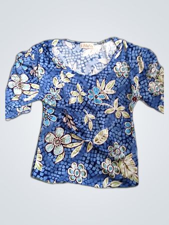 KiM&Co. Floral Blue Top