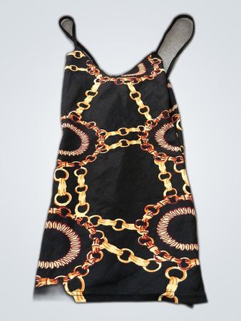 Joy Sportswear Black Chain Print Mini Dress