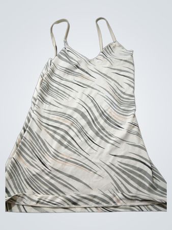 comme ca Gray and White Striped Tank Top