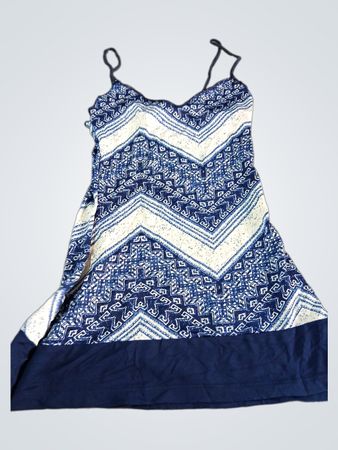 Miss Glammy Blue and White Patterned Dress
