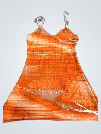 Orange and White Dress