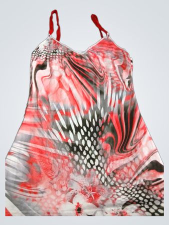 Red and Black Patterned Dress