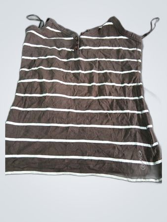 Brown and White Striped Tank Top