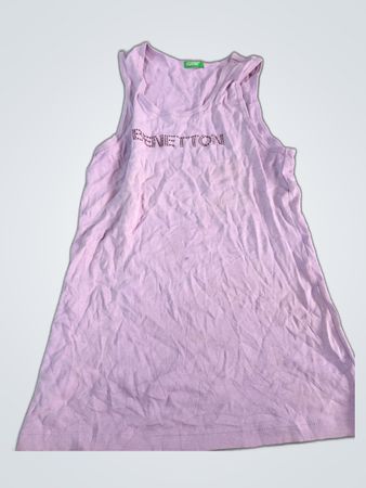 Benetton Pink Logo Tank Top